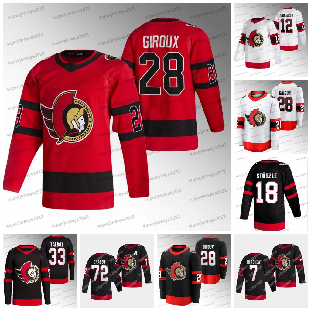 

Ottawa 28 Claude Giroux 12 Alex DeBrincat Senators Jersey Brady Tkachuk Tim Stutzle Cam Talbot Thomas Chabot Drake Batherson Austin Watson Mathieu Joseph, Fights cancer mens s-3xl