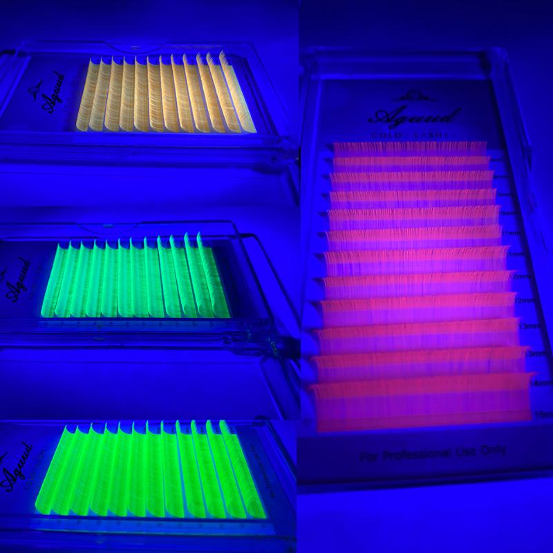 

False Eyelashes Neon Lash Uv Eyelash Extensions Fluorescent Green Pink Yellow Orange Colored Lashes Glow In The Dark Individual EyelashesFal