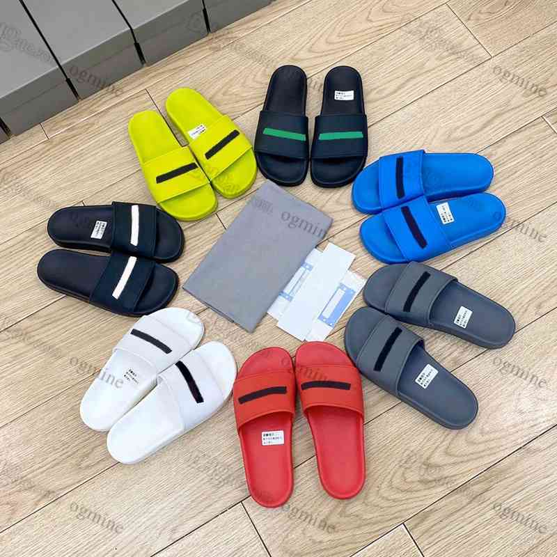 

Slippers With Box Mens Womens slider slides Sandals rubber Designer flat sole slipper Paris Piscine POOL SLIDE SANDAL 3D embossing ZFTG