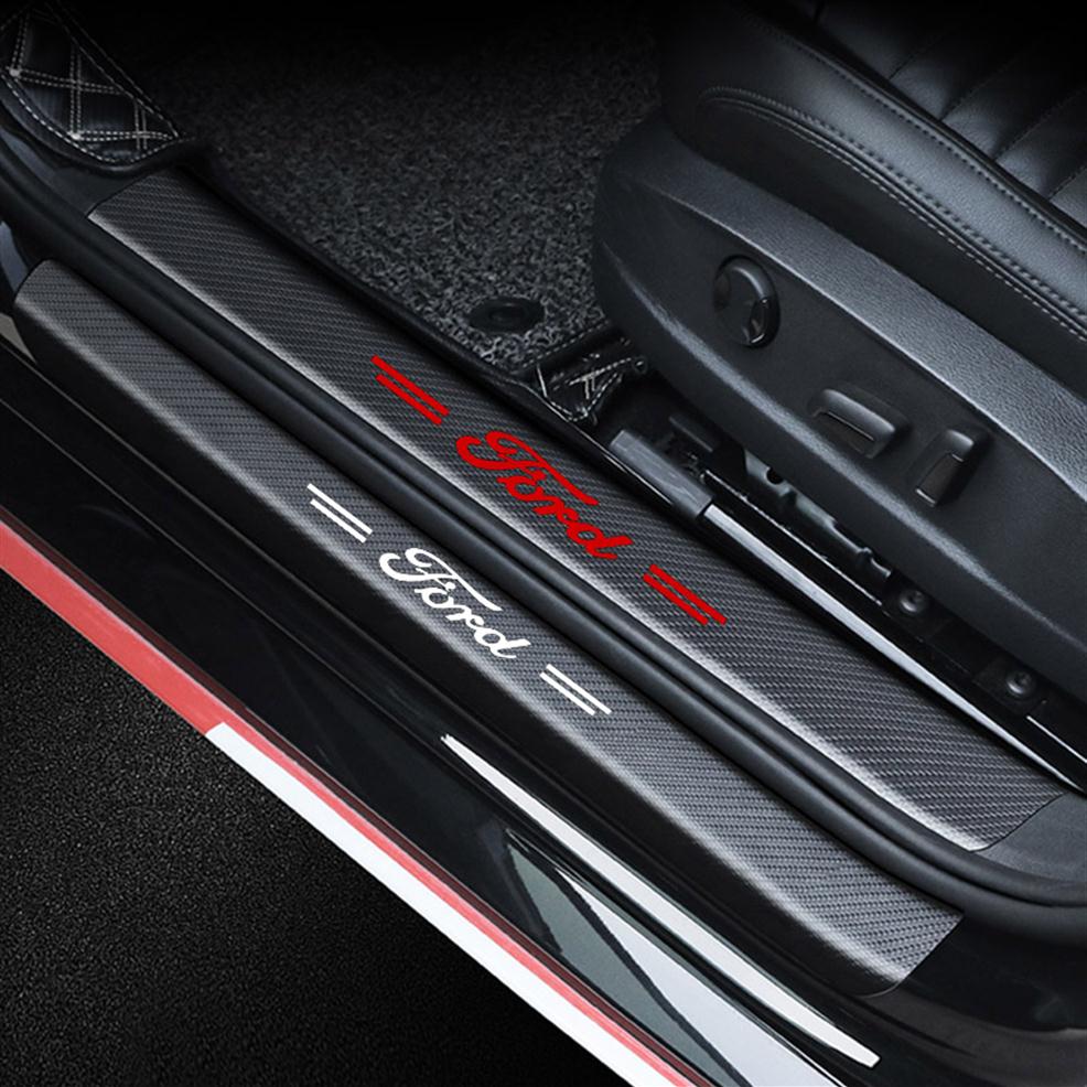

Car Door Sill Threshold Guard Protector Sticker Carbon Fiber Pattern Emblem Decal For Ford C-Max Ecosport Edge Explorer Focus Mond216d, Customize