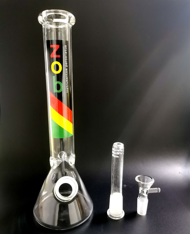 

10 inch Glass Water Bong Beaker Hookah Hand Painted Thick Smoking Pipes Accessories
