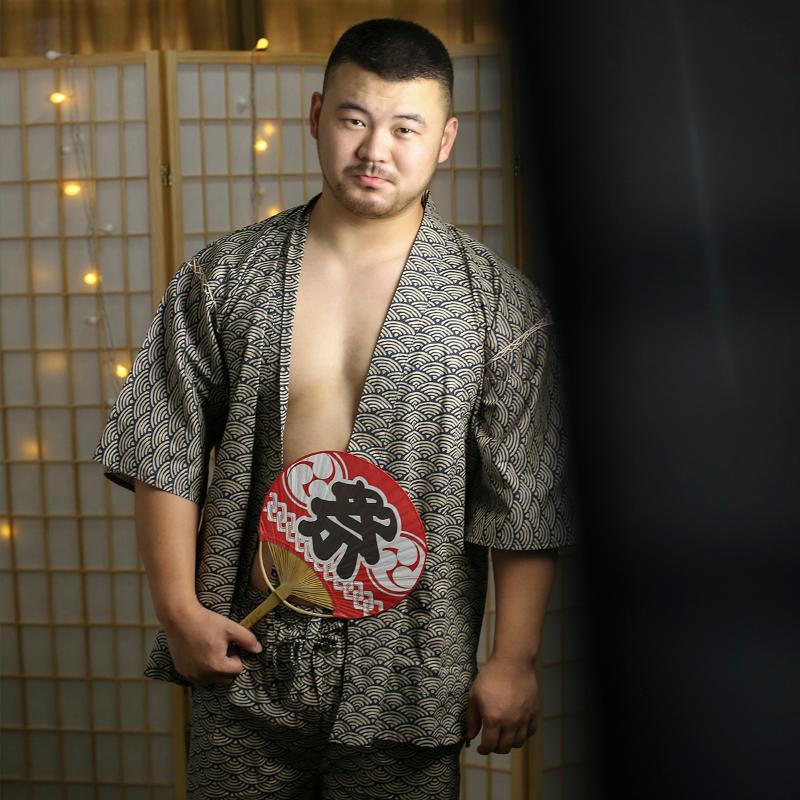 

Ethnic Clothing Summer Men's Short Sleeve Bathrobe Japanese Kimono Male Japan Casual And Simple Style Graphic Printing Home WearEthnic