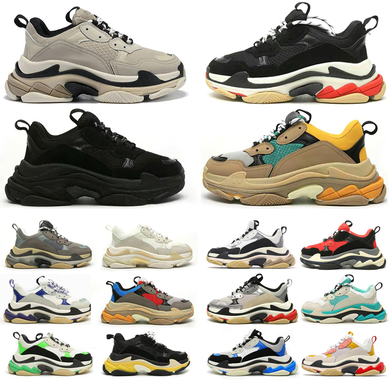 

Triple S Pairs 17Fw Men Women Casual Shoes Black Multi Blue Yellow Red Designer Luxury Shoes Low Sneakers Mens old Dad Sneaker Boots, Color#1