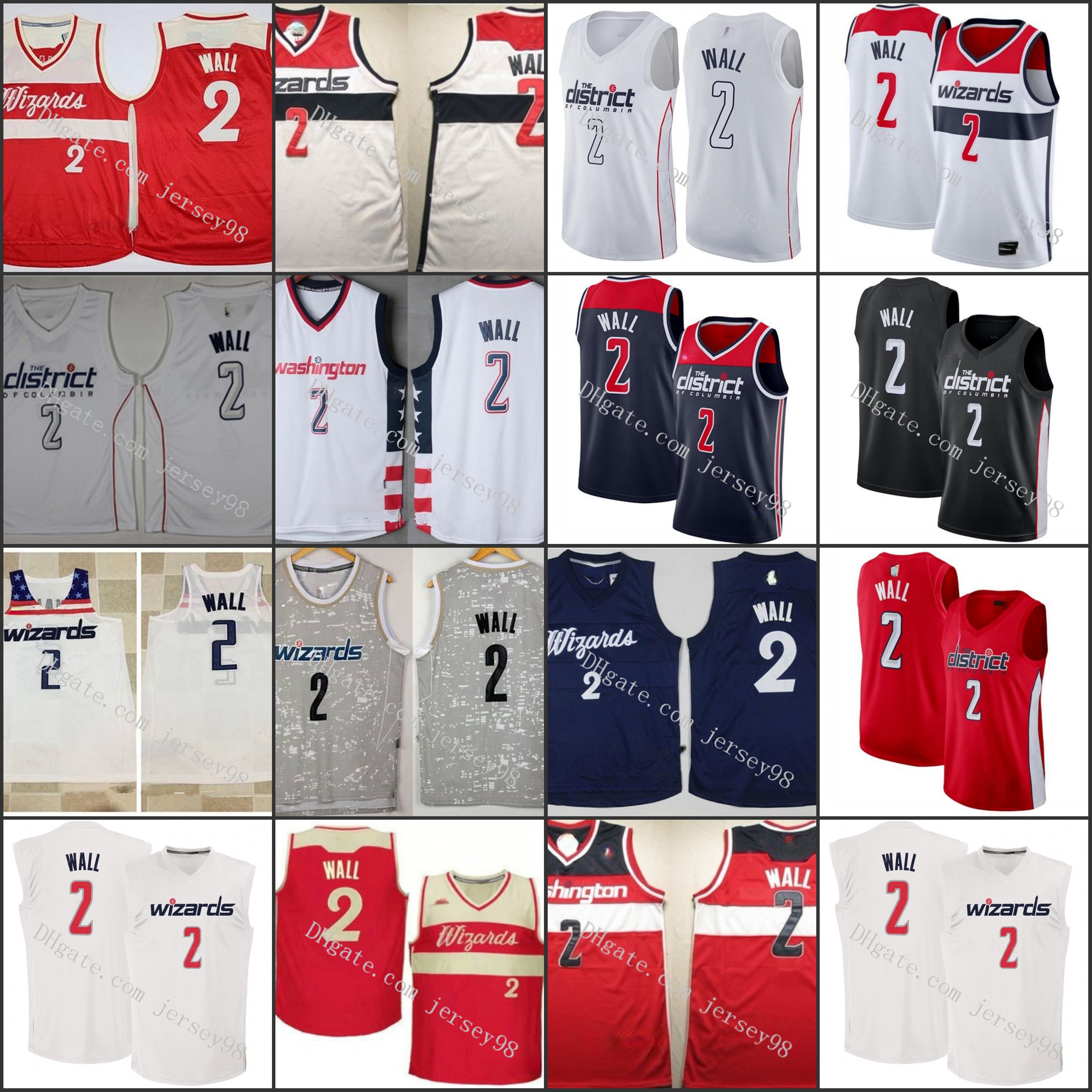 

Washington''Wizards''men #2''John''Wall retro Basketball''Jersey