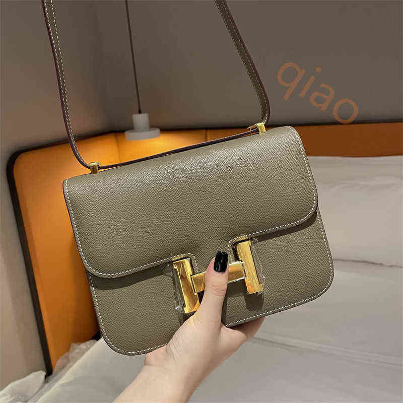

Handbags herme shoulder all winter H female new 2022, Elephant gray