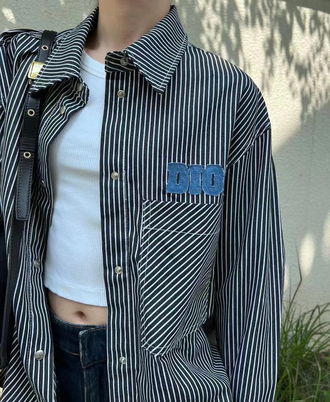 

2022 Autumn new original brand design women's shirt 100% cotton classic color contrast stripe loose large size long sleeve top, 01