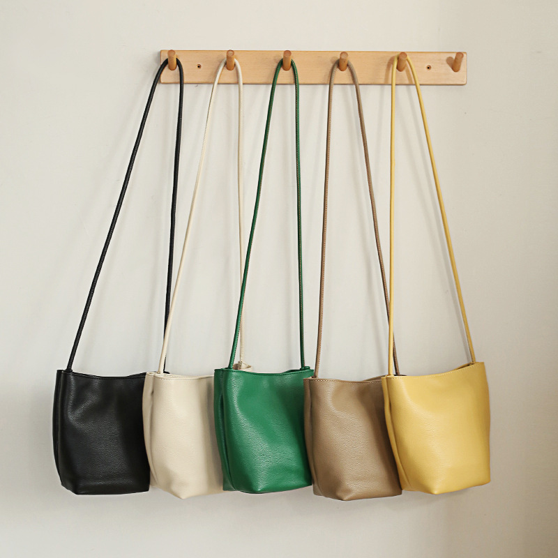 

DHL30pcs Stuff Sacks Women PU Plain Bucket Shaped Crossbody Bag Mix Color, Black