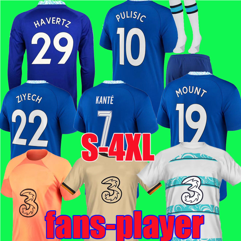

22 23 cfc PULISIC soccer jerseys LONG SLEEVE WERNER HAVERTZ football shirts Jorginho Camiseta 2022 2023 KANTE Ziyech Mount men kids kit WOMEN FANS PLAYER VERSION S-4XL, 21/22 home+epl