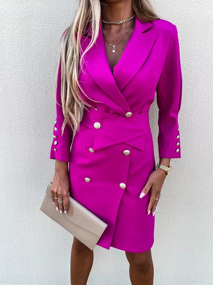 

Casual Dresses Lady Office Long Sleeve Blazer Dress Spring V Neck Solid Slim Suit Ladies Elegant Women Straight DressCasual, 02 green