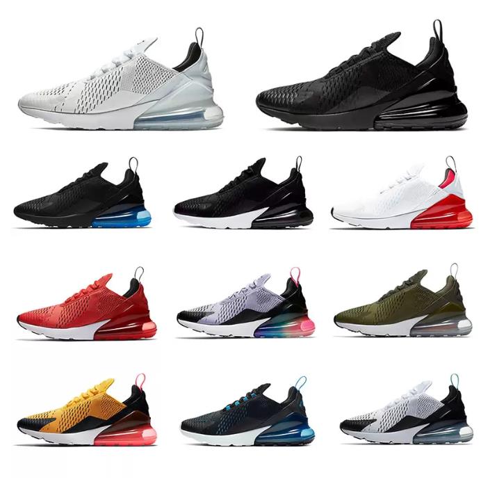 

The latest Max 270s men's and women's air cushion running shoes triple White photo black anthracite Royal Volt Tan stone are true men's designer sneakers for women
