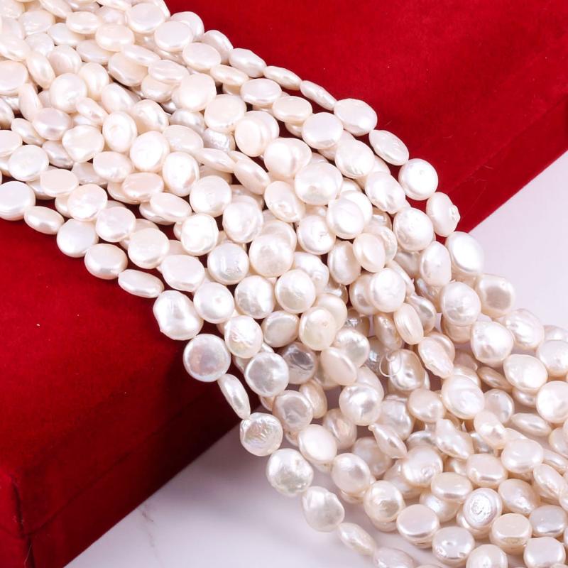 

Other Button Shape Pearl Natural Freshwater Beads Punch Loose For Elegant Necklace Bracelet Jewelry Making Size 10mmOther