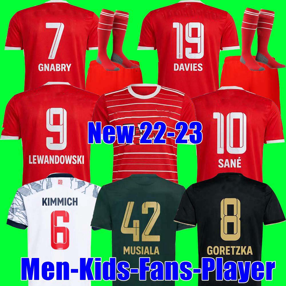 

FANS Player soccer jersey 22 23 LEWANDOWSKI SANE KIMMICH COMAN MULLER DAVIES football shirt Men Kids sets kit 2022 2023 uniform MUSIALA GORETZKA bayern munich, 3rd aldult player version