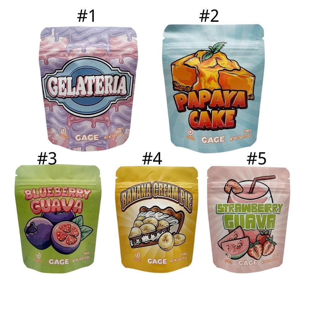 

Gage 3.5g Mylar Bags Papaya Cake Blueberry Guava Banana Gelateria Smell Proof Zipper Package Edibles Gummies Special-shaped Empty Res jllwDi