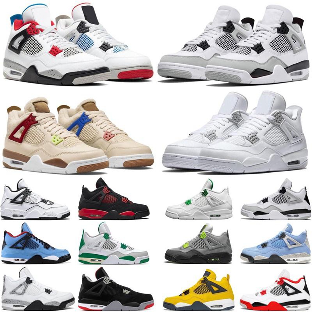 

Top Quality Jumpman 4 OG Men Basketball Shoes For Women Mens 4s Black Cat Canvas White Oreo Fire Red Thunder Columbia Bred Trainers Sneakers EUR40-46, 41