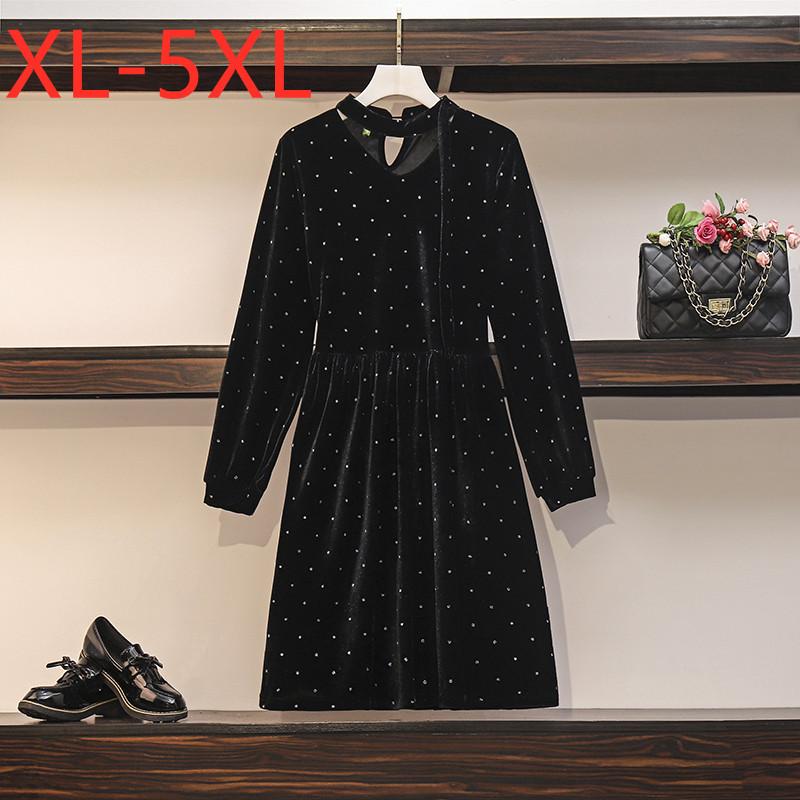 

Plus Size Dresses Elegant Fit Weight 50-100KG For Women 2022 Autumn Long Sleeves Oversized Black Dress  2XL 3XL 4XL 5XL, Picture color