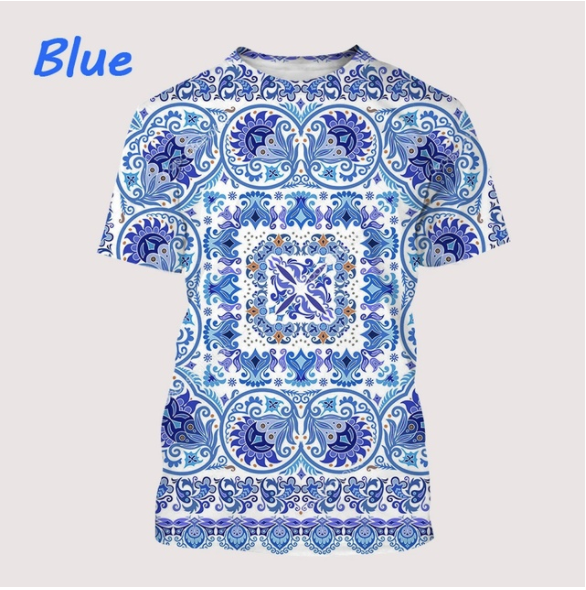 

New 3D Print Causal Clothing Bandana Pattern Fashion Men Women T-shirt Plus Size Size -7XL 001, Color of picture