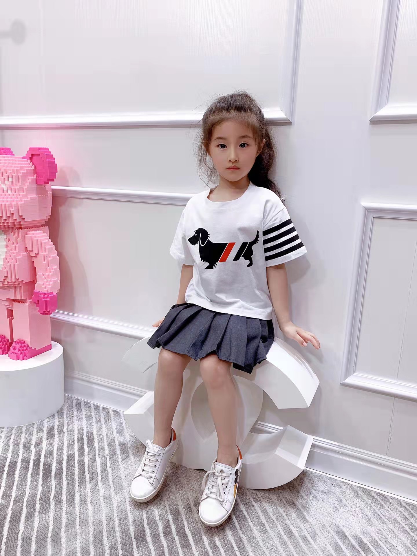

kid fashion girl summer clothing sets t-shirt+kilt casual wear set -150cm fashion designer boutique clothes cotton wholesale outfits 2022, Customize