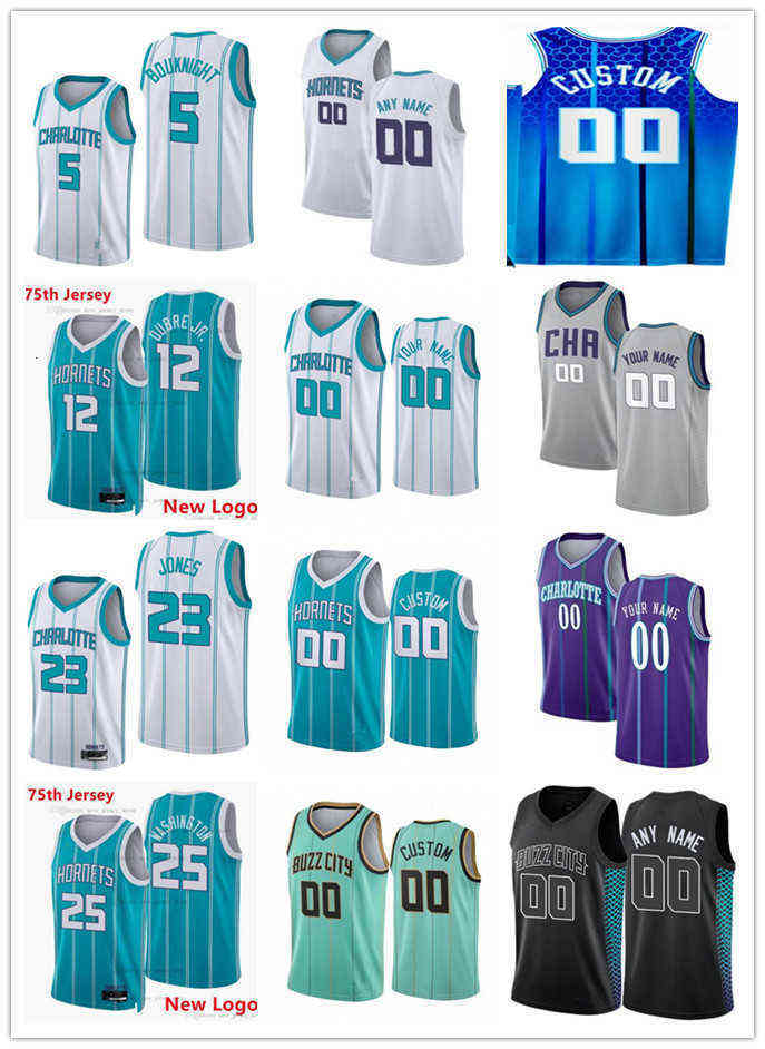 

jerseys 75th Mens Womens Youth Charlotte''Hornets''5 Bouknight Kai 23 Jones Kelly 12 Oubre Jr. 25 P.J. Washingtons Basketball Jersey Custom, Color