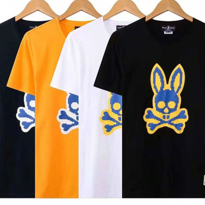 

Mens Fashion T Shirt Fashion Polo Designer Summer Short Sleeve Slim Fit Psycho Bunny Print Crew Neck Luxury Accessory Top TShirt -3L, Customize
