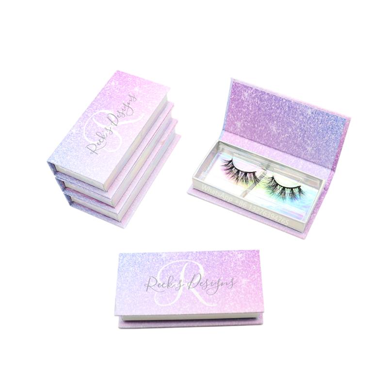 

False Eyelashes Starry Sky Theme Rectangular Eyelash Case Wholesale Nature 3D Mink Lashes 20mm Custom Lashbox Packaging With LogoFalse False
