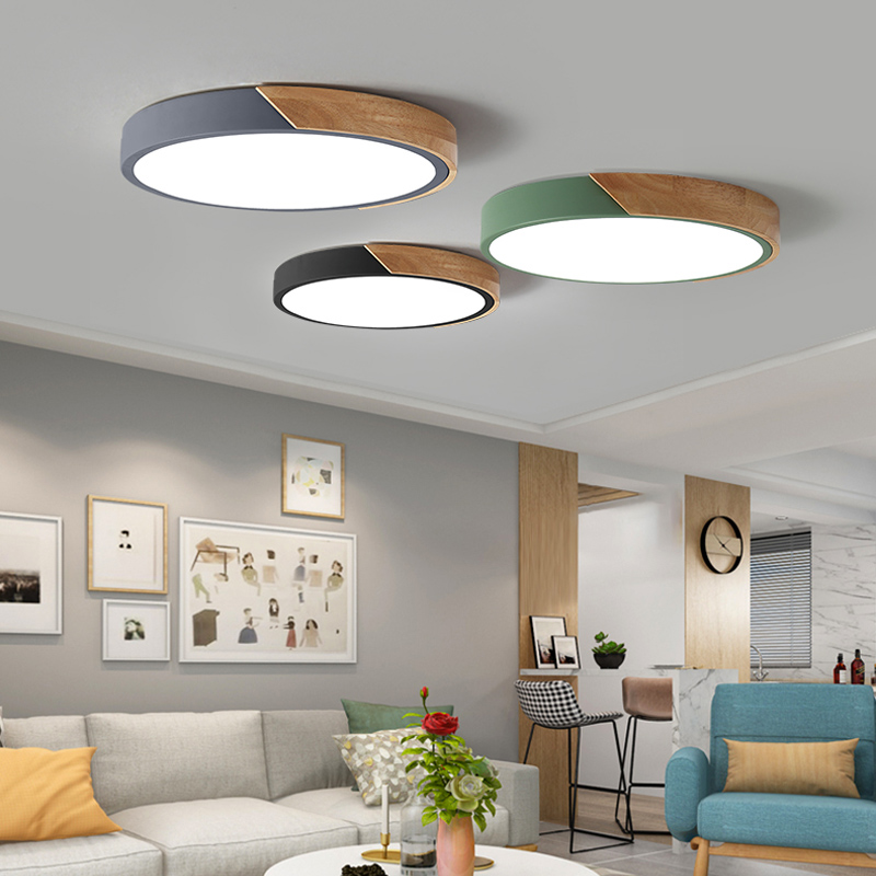 Modern LED Ceiling Light Ultra-thin Bedroom Wooden Color Frame Ceiling Lamps Living Room Surface Mounted Corridor Balcony Lights Kitchen Island-image-757890920