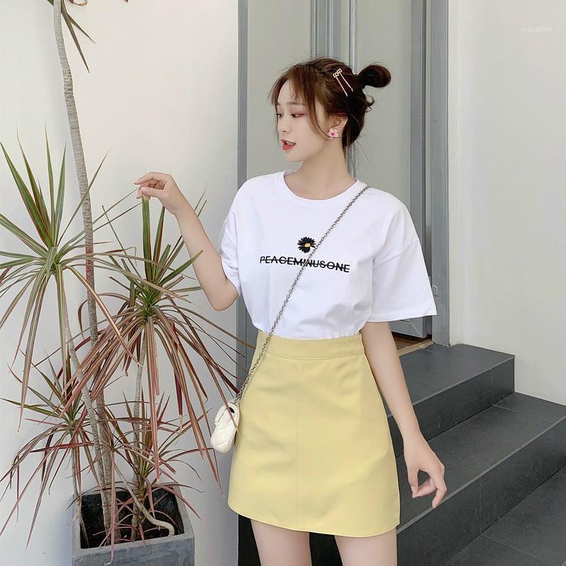 

Skirts High Waist A-line Mini Women 2022 Summer Arrivals Simple Solid Plus Size Skirt Sweet Style Casual Pink, Butter green