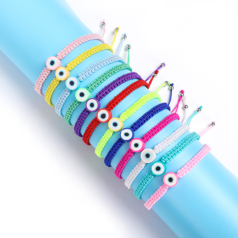 

Summer Candy Color Evil Eye Bracelet Lucky Knot Friendship Jewelry Charm Bracelets Lovely Women Men