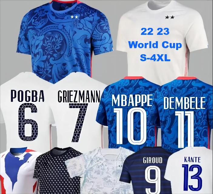 

S-4XL 2022 2023 French club soccer jerseys BENZEMA MBAPPE GRIEZMANN POGBA 21 22 Katar World Cup Away national team GIROUD KANTE francia men KANTE Football shirts, 22-23 away player version