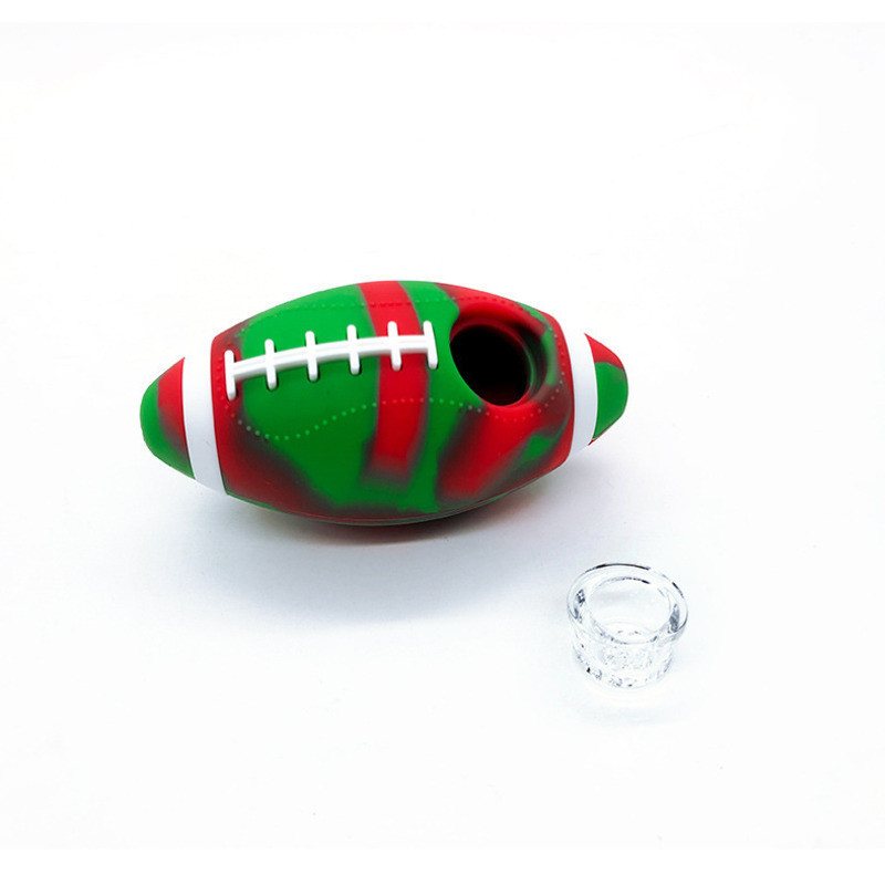 

Football Silicone Hand Pipes Colored Tobacco Smoking Pipe dab rig oil burner smoke accessories