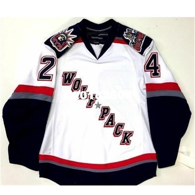 CeRare Tom Pyatt Mark Lee RYAN CALLAHAN RYAN MCDONAGH WOLFPACK Hockey Jersey Borduren Gestikt of op maat elke naam retro Jersey