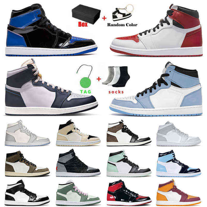 

Jumpman 1 1s Basketball Shoes Authentic for Mens Womens Patent Royal Blue Og High University Panda Heritage Mid Dutch Green Designer VK3E