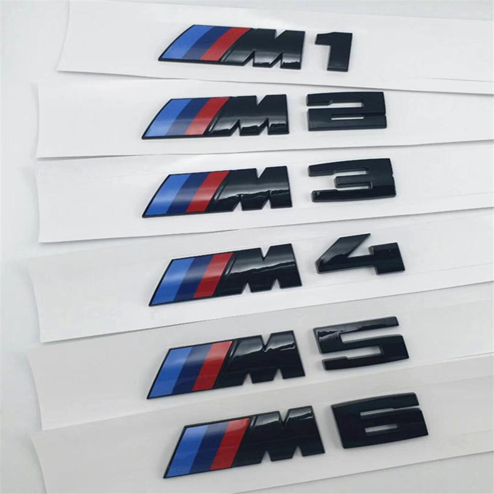 

3D Glossy Black M1 M2 M3 M4 M5 X3m Chrome Emblem Car Styling Fender Trunk Badge Logo Sticker for BMW E46 E90 Car Accessories235g