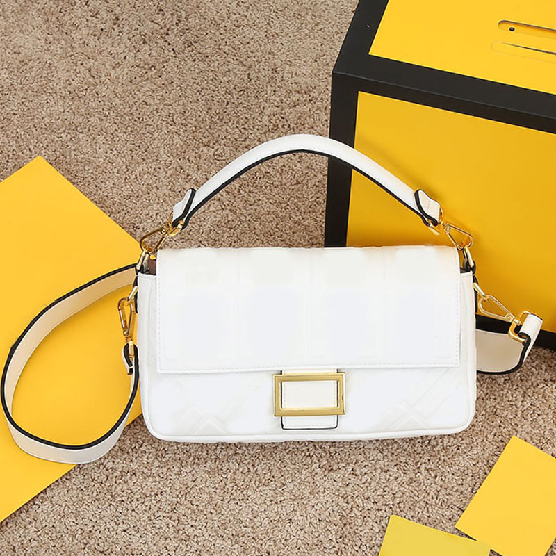 Top Quality Relief Baguette Bags 9 Colors Crossbody Shoulder Bag Women Handbag Purse Genuine Leather Plain Handle Gold Letter Buckle Clutch Bags