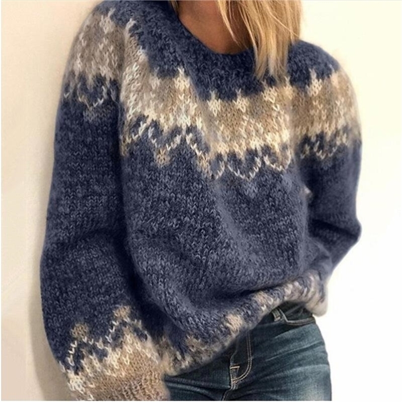 

Long Sleeve O Neck Sweater Women Jumper Autumn Winter Pullover Long Sleeve Loose Women Female Knitwear Sweater 201210, Burgundy