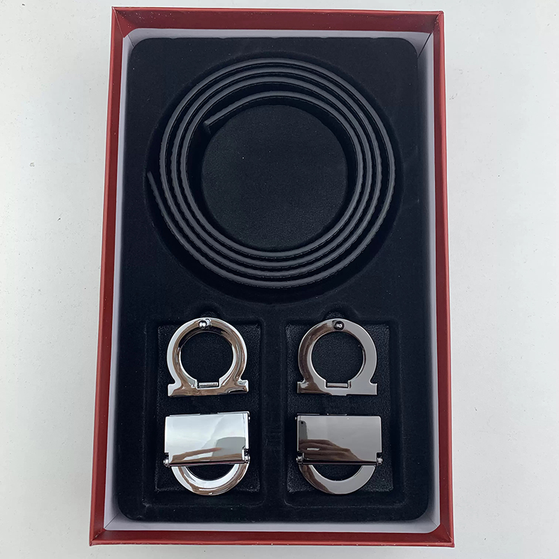 Ceinture pour hommes Business Business en cuir haut de gamme Luxury Luxury Femme Automatique Double Buckle Box 520739