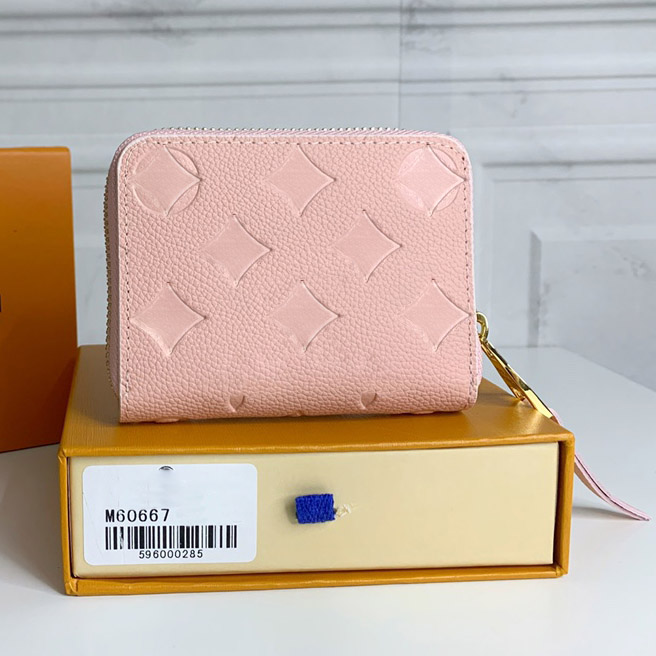 

22Ss Women Luxurys Designers Mini Short Wallets Top Quality Handbag Embossed Old Flower L Bag Ladies Travel Wallet Diamond Zip Coin Purse 11*8*1cm 5 Colors With Box, Black