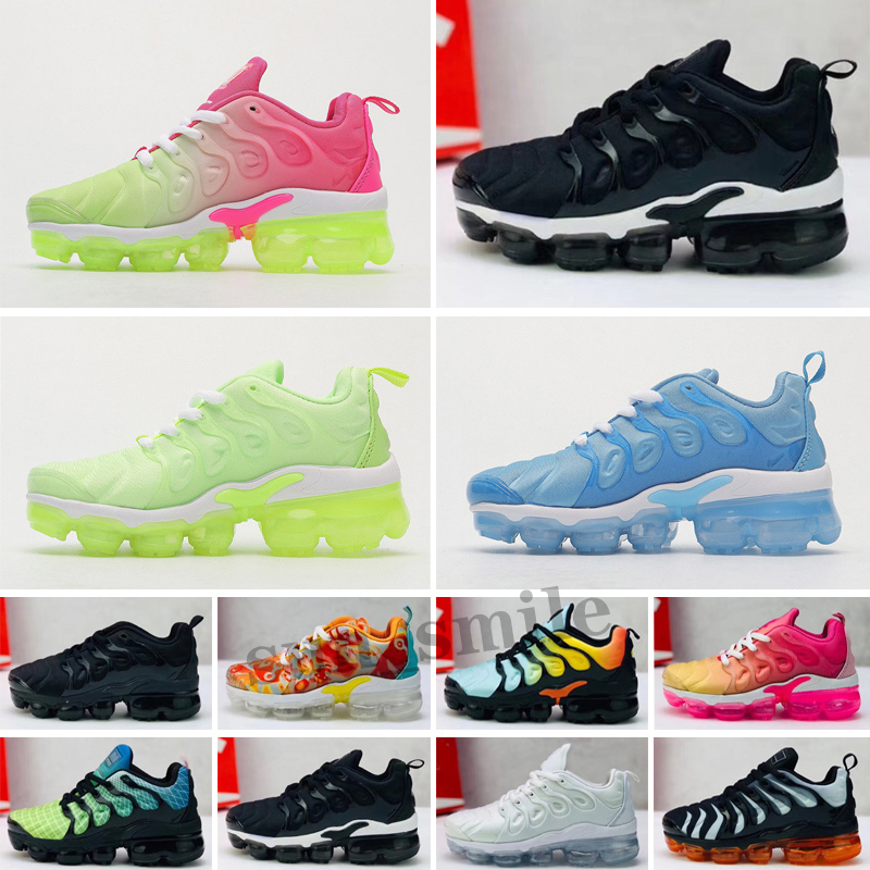 

Tn Kids Shoes Children plus Running black Sports outdoor Youth Classic Boy Girl Toddler High quality Athletic sport trainers size 24-35, Color 6