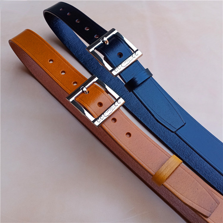 

TopSelling man Leather Classic luxury belt men's head needle buckle dress belts large quantity waistband black yellow