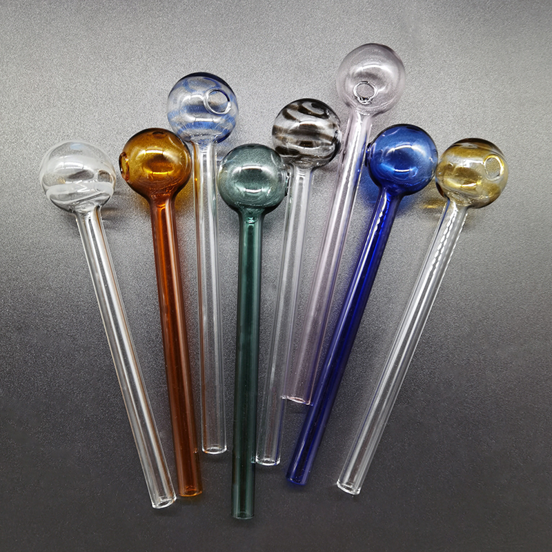 

6.3Inch Glass Oil Burner Pipes Pyrex Smoking Pipe Multiple Colors 10mm Tube OD Burners Ball Diameter 30mm For Tobcco Herb Water Hand Pipes