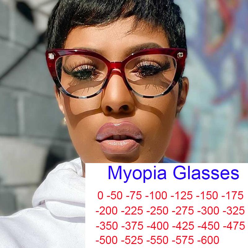 

Sunglasses Myopia Minus Degree 0 -0.5 -1.75 -3 -6 TR90 Diamond Cat Eye Glasses Clear Lens Anti Blue Light Prescription Eyeglasses For Women