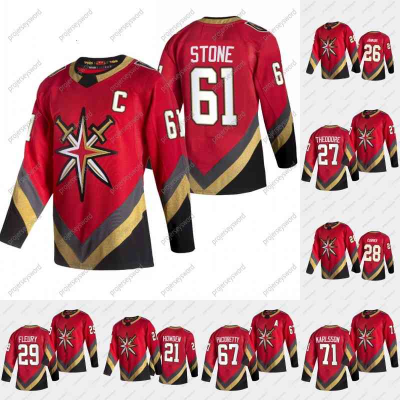 2021 Reverse Retro Jersey Brett Howden Mattias Janmark Shea Theodore William Carrier Marc-andre Fleury Mark Stone C Max Pacioretty 90 Robin