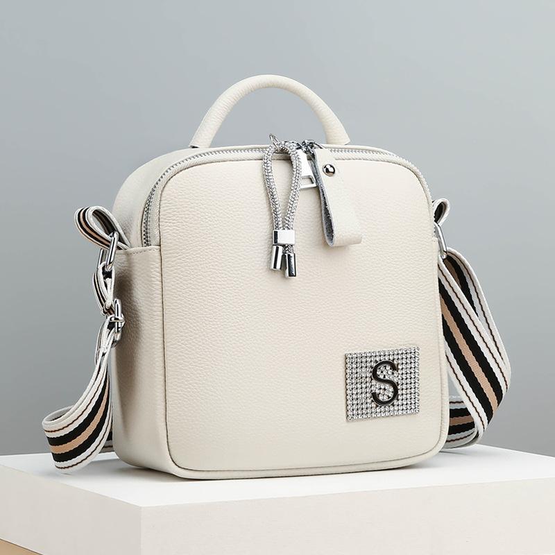 

Evening Bags Fashion Trend Luxury Designer Handbags For Women Genuine Leather Casual Vintage Shoulder Korean Diamonds Hand Messenger Bag