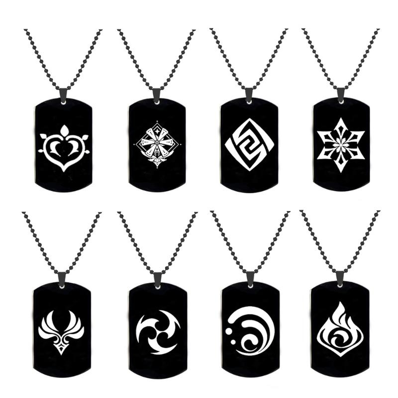 

Chains Genshin Character Image Attributes Necklace Stainless Steel Laser Tag Pendant