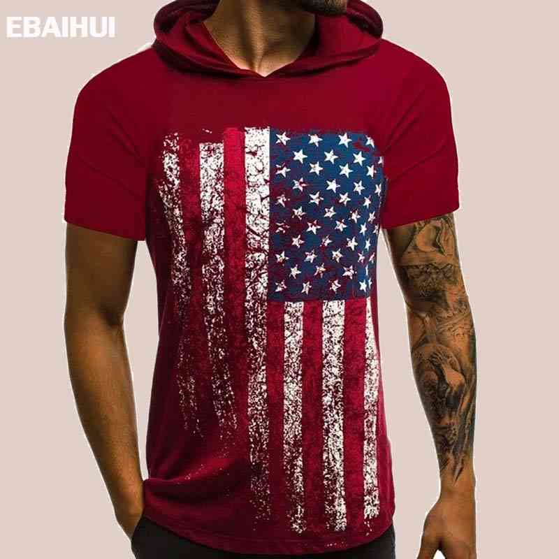 

Men' Tshirts Hood T-shirt Short Pullovers Hooded Men' Summer Oversize Tops, White