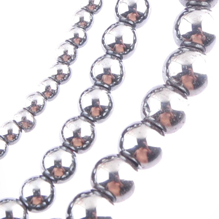 WOJIAER Black No Magnetic Materials Hematite Stone Round Ball Beads 2 3 4mm For DIY Jewelry Making Necklace Bracelet BL305-image-790192797