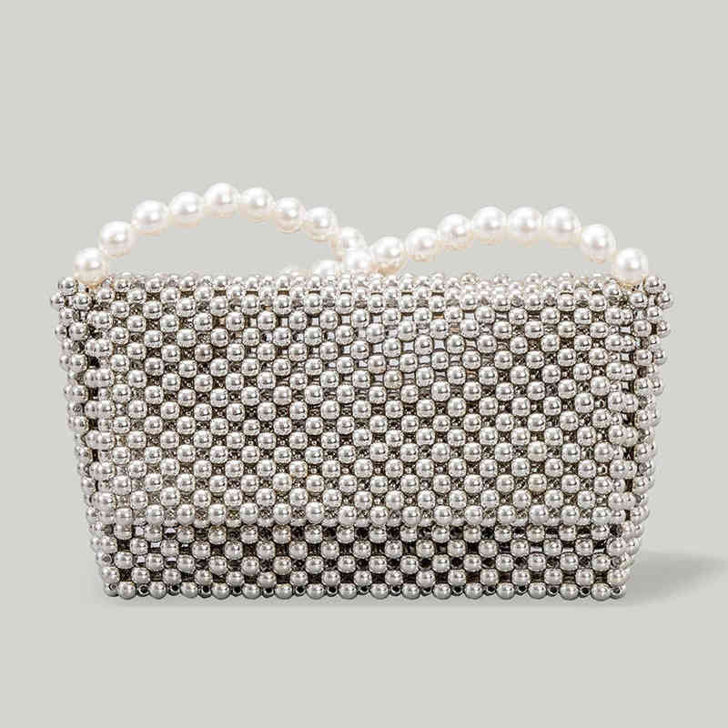 

Evening Bags Handmade Beaded Women's Bag Flap Shoulder Bags Casual Small Handbags Lady Quality Underarm Bags Party Evening Bag Purses 2022 220416, Black