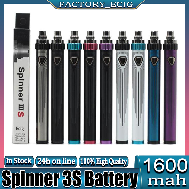 

Vision Spinner 3 3S III IIIS Battery Mod 1600mAh For 510 Thread CVT TOP Twist Adjustable Voltage ESMA-T Vape pen 100% Original