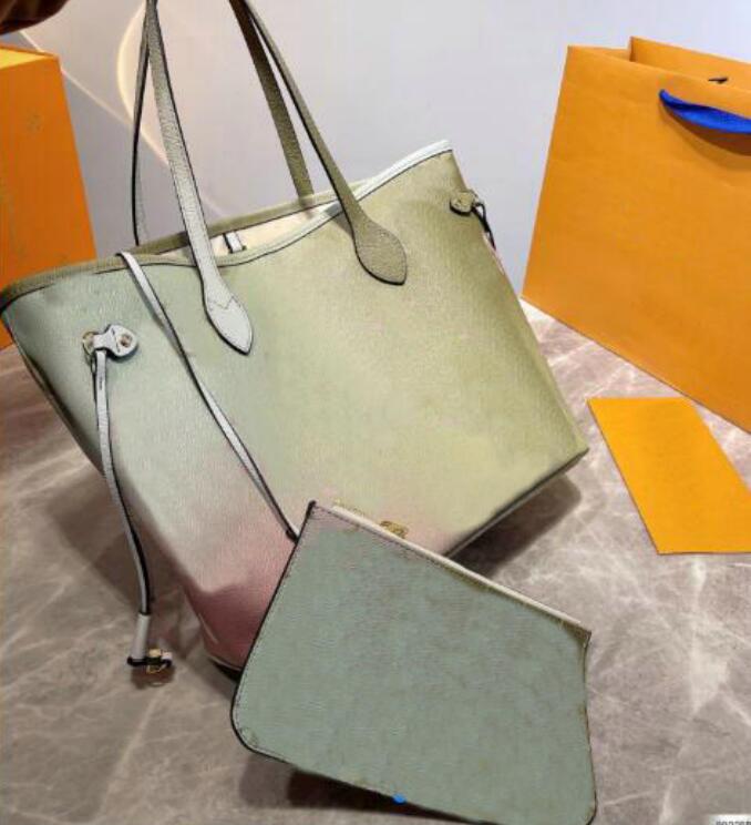 

Designers Shopping Bag 2 Piece/set Composite Flower Luxury Shoulder Messenger Tote Bags 2022 Woman Wallet Clutch Crossbody Coin purse, Light green