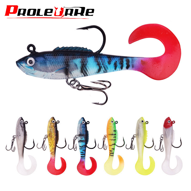 

Proleurre Jig Head Hooks Soft Bait 6cm 4g Body Wobblers Tail Fishing Lures Artificial Swimbait for Bass Pike Minnow Tackle 220721