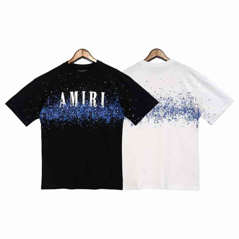 

t shirts Summer 2022 Fashion Brand Letter Starry Sky Splash Ink Men' and Women' Short Sleeve T-shirt, White